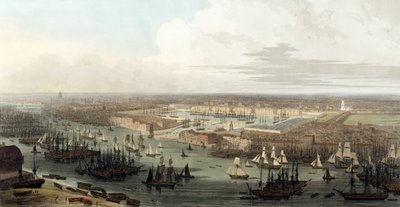 Wapping, Elevated View of the Dock by Thomas und William Daniell